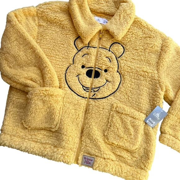 Disney Winnie the Pooh Fuzzy Fluffy Zip-up Sweater Jacket Sz XL NWT - Picture 5 of 5